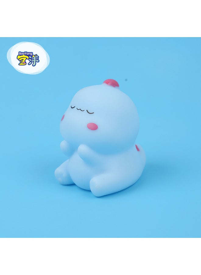 Vinyl Toy Pinch Call Bathing Water Play Toy Dinosaur Doll-Color:Yellow Chicken: 4.3*4.5*5.4