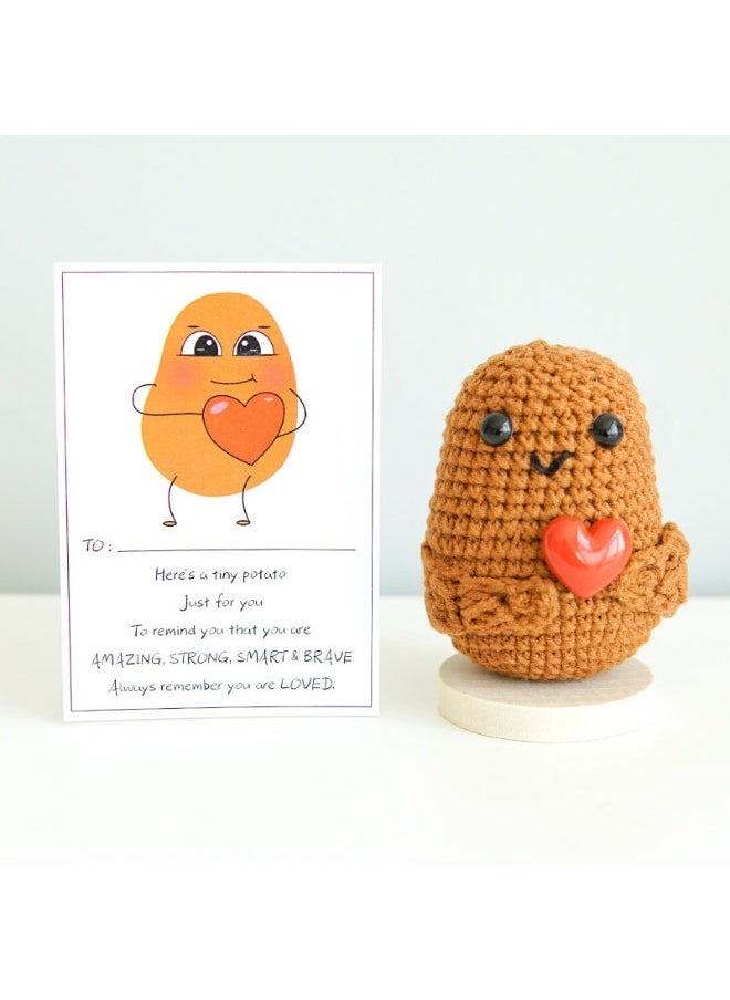 Whimsical Potato Emoji Plush Toy - Positive Energy Knitted Decor