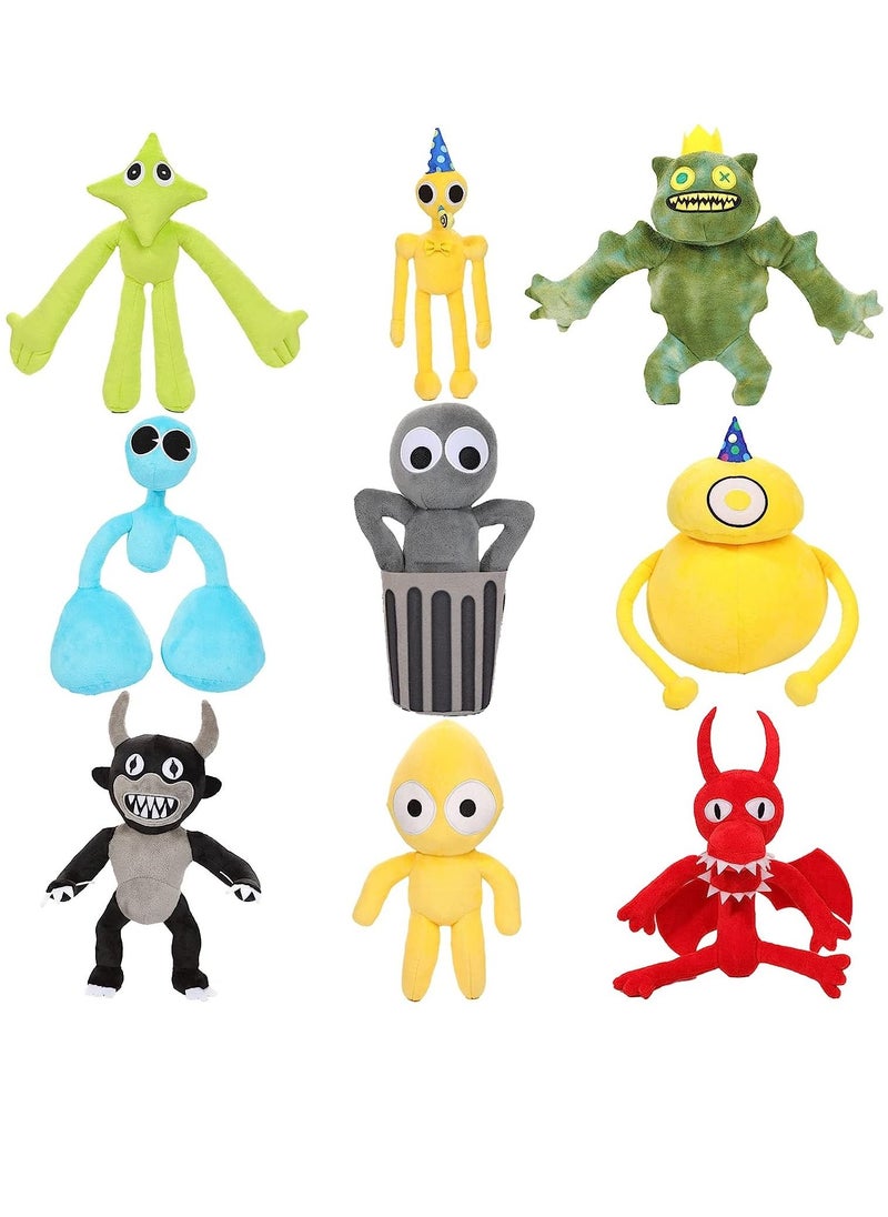 9pcs Rainbow Friends Plush Toys Stuffed Animal Doll Birthday Gift Puppets For Boys Girls Kids Children Game Fans Adults