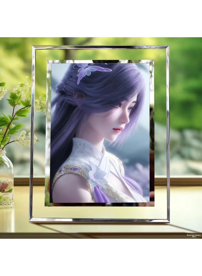 Yunxi Qingyi With The Surrounding Glass Photo Frame Hand-held Perfect World Birthday Gift To Send Friends To Send Girlfriends-Color:6inch Photo Frame + Photo-style 2