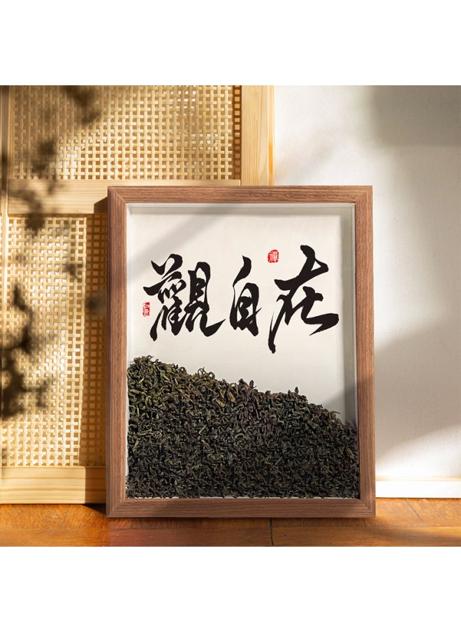 Tea Room Desktop Ornaments Calligraphy And Painting Chinese Style Living Room Decorations Office Photo Frame Table Creative Gifts-Color:7inch [frame Frame + Tea + Calligraphy And Painting] [20*14.9cm] - Look At Freely