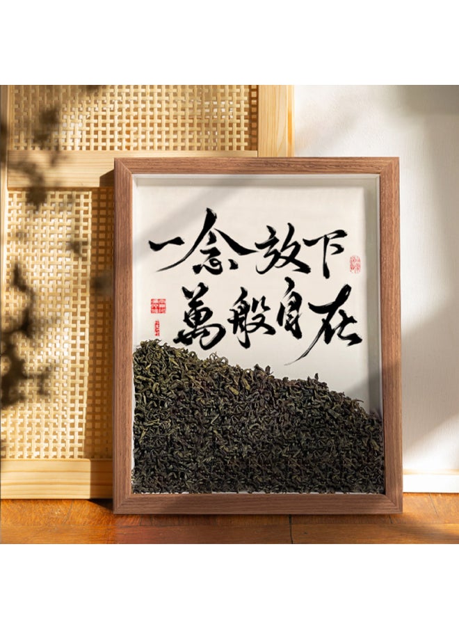 Tea Room Desktop Ornaments Calligraphy And Painting Chinese Style Living Room Decorations Office Photo Frame Table Creative Gifts-Color:10inch [illustrial Frame + Tea + Calligraphy Painting] [27.6*22.5cm] - Let’s Feel Comfortable With One Idea