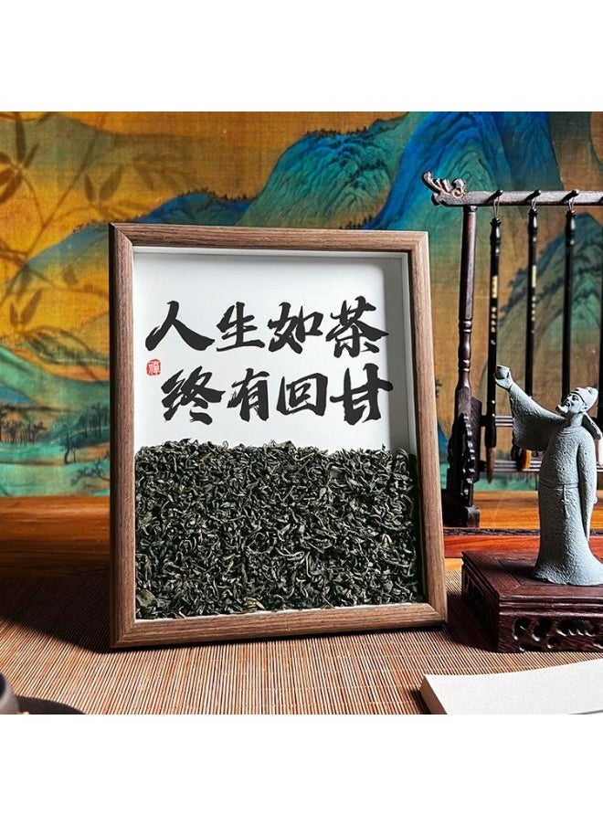 Tea Room Desktop Ornaments Calligraphy And Painting Chinese Style Living Room Decorations Office Photo Frame Table Creative Gifts-Color:A3 [frame Frame + Tea + Calligraphy And Painting] [44.2*31.9cm] - Zen Tea Is A Must-have