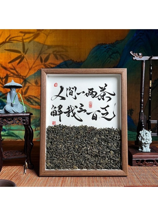 Tea Room Desktop Ornaments Calligraphy And Painting Chinese Style Living Room Decorations Office Photo Frame Table Creative Gifts-Color:A3 [frame Frame + Tea + Calligraphy And Painting] [44.2*31.9cm] - Zen Tea Is A Must-have