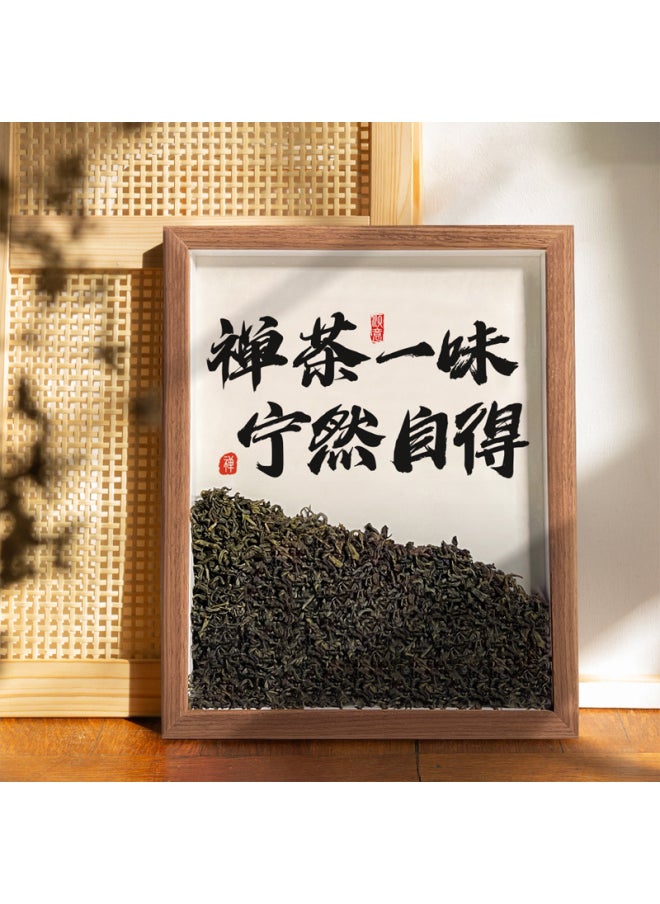 Tea Room Desktop Ornaments Calligraphy And Painting Chinese Style Living Room Decorations Office Photo Frame Table Creative Gifts-Color:A3 [frame Frame + Tea + Calligraphy And Painting] [44.2*31.9cm] - Zen Tea Is A Must-have