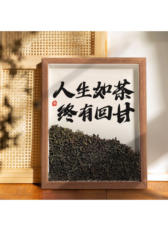 Tea Room Desktop Ornaments Calligraphy And Painting Chinese Style Living Room Decorations Office Photo Frame Table Creative Gifts-Color:10inch [frame Frame + Tea + Calligraphy And Painting] [27.6*22.5cm] - Life Is Like Tea And Has Finally A Sweet Aftertaste
