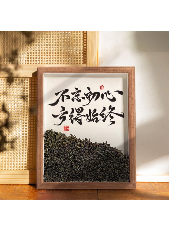 Tea Room Desktop Ornaments Calligraphy And Painting Chinese Style Living Room Decorations Office Photo Frame Table Creative Gifts-Color:10inch [frame Frame + Tea + Calligraphy And Painting] [27.6*22.5cm] - Never Forget The Original Intention