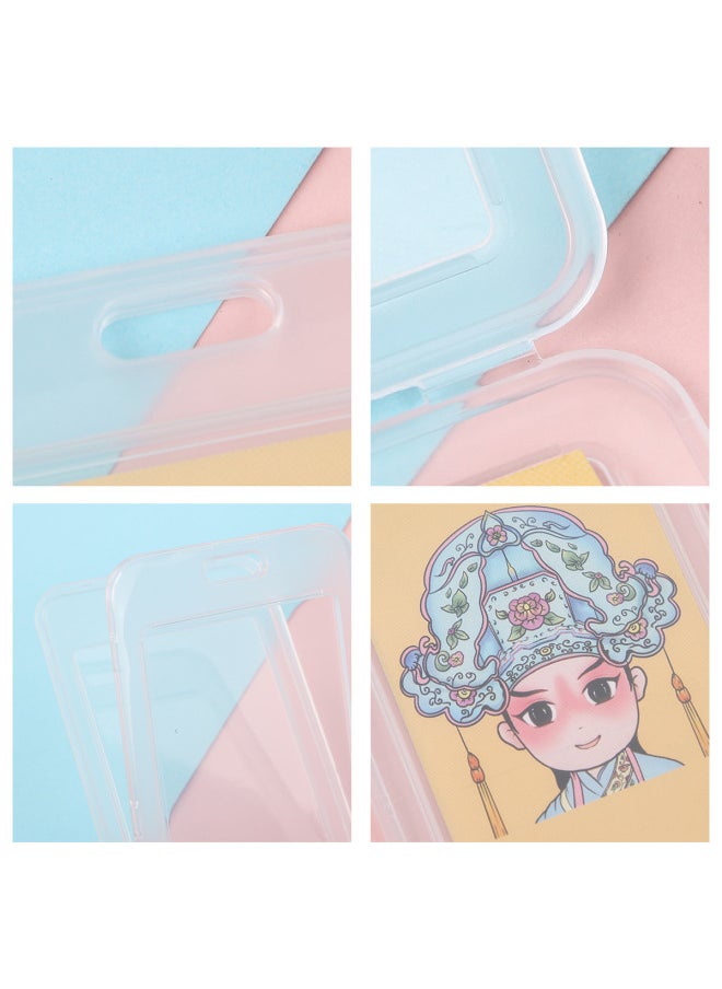 Large Student Card Case Lanyard Cute School Card Case Transparent Nucleic Acid QR Code Listing Rice Card Case-Colour:Large Vertical Version 7.2*10.3cm (card Holder + Default Blue Lanyard)