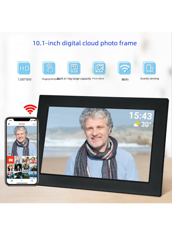 10.1-inch Frameo Cloud Digital Photo Frame Smart Wifi Full Screen Touch App Push Electronic Album-Color:White