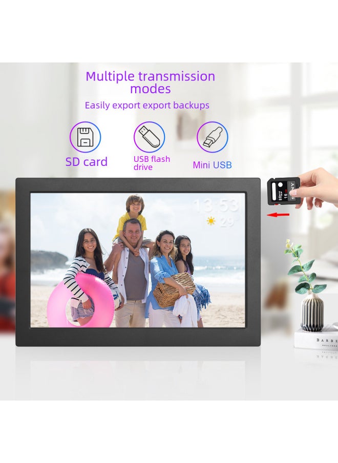 10.1-inch Frameo Cloud Digital Photo Frame Smart Wifi Full Screen Touch App Push Electronic Album-Color:White