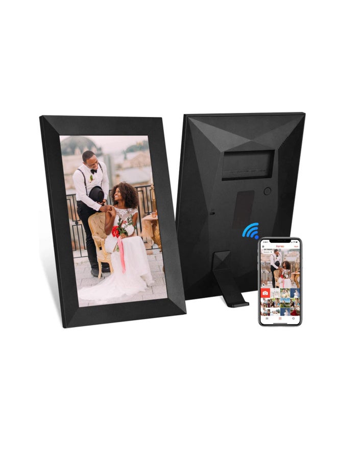 Digital Computer/digital Photo Frame/digital Picture Frame-Color:【frameo】 10.1inch Black + Brown Wooden Frame (16g Memory)