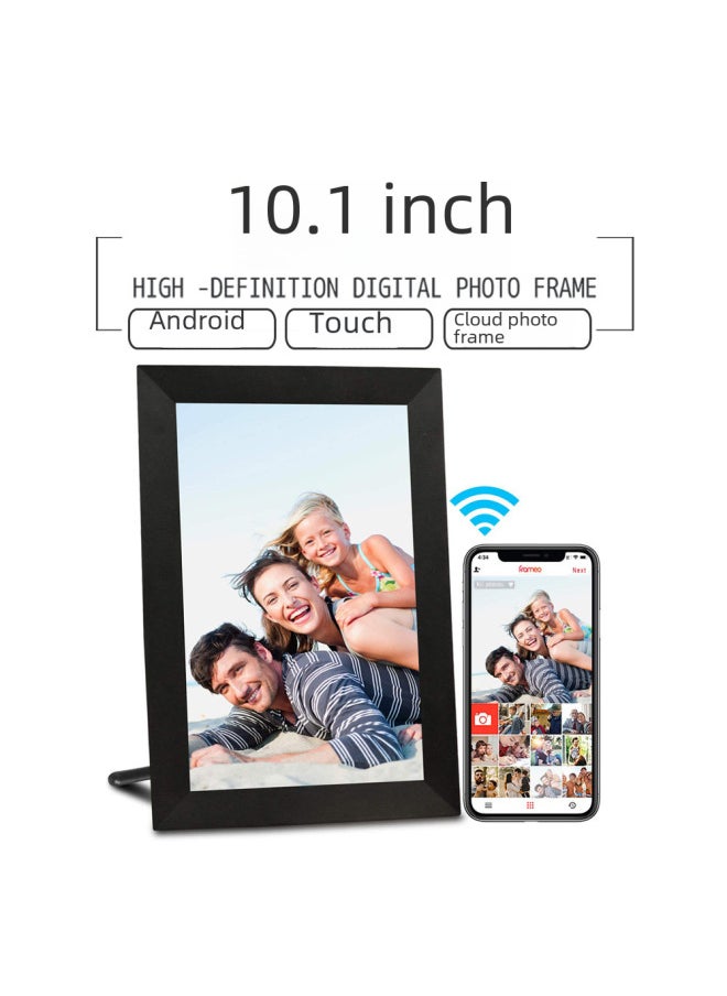 Digital Computer/digital Photo Frame/digital Picture Frame-Color:【frameo】 10.1inch Black + Brown Wooden Frame (16g Memory)
