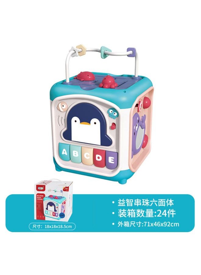 Baby Hexahedron Educational Toys Hand Drum Racket Drum Multifunctional Children's Early Education Music Learning House