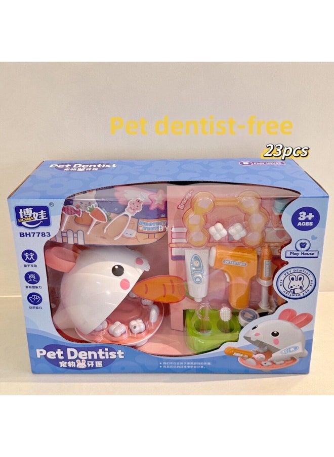 Bova Pet Dentist Children's Family Educational Toys Animal Dental Medical Tools Family Boys And Girls-Color:Bova Pet Dentist (English Packaging)
