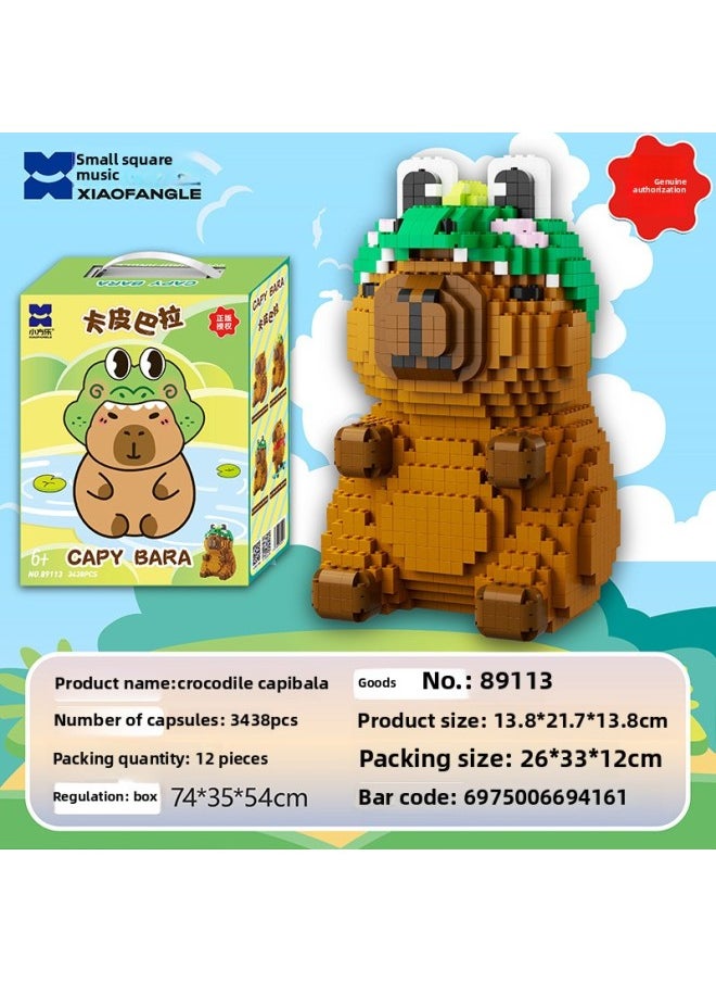 Xiao Fang Le Creative Lion And Tiger Building Blocks Ornaments Alalei Ornaments Boys Children's Toys Internet Celebrity Hair-Color:89116 Skateboard Capibala