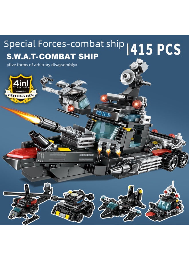 Mindy K0190-K0193 Special Forces Warship Helicopter DIY Assembled Building Blocks Toy Boxed Boy Gift-Color:K0193 Armed Helicopter-Specification:38*5.5*28cm