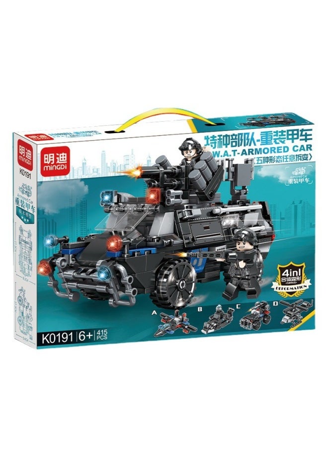 Mindy K0190-K0193 Special Forces Warship Helicopter DIY Assembled Building Blocks Toy Boxed Boy Gift-Color:K0193 Armed Helicopter-Specification:38*5.5*28cm