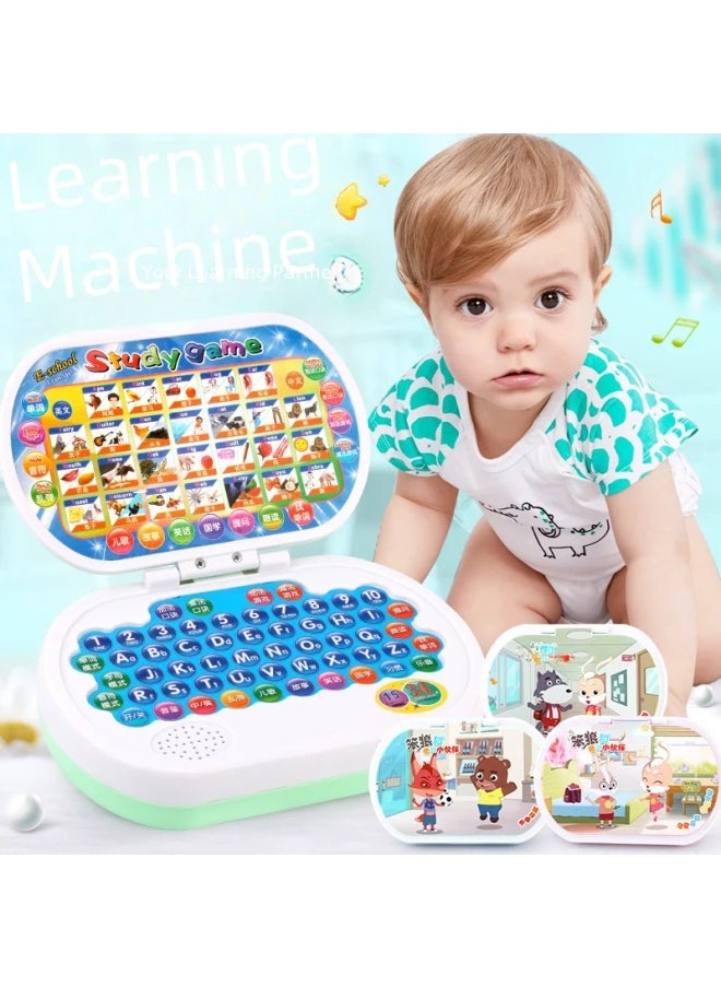 Source Manufacturers Early Childhood Education Machine Chinese And English Point Reading Multi-functional Educational Story Toys Computer Learning Machine-Color:Blue [mouse] Charging Suit