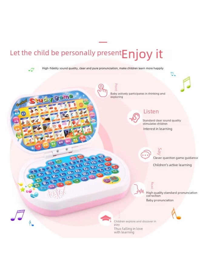 Source Manufacturers Early Childhood Education Machine Chinese And English Point Reading Multi-functional Educational Story Toys Computer Learning Machine-Color:Blue [mouse] Charging Suit