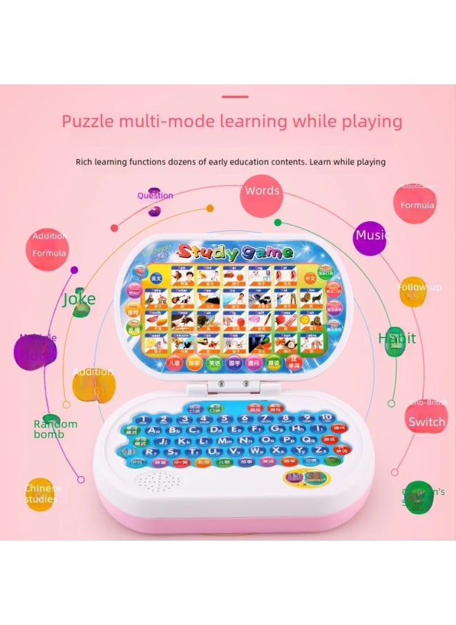 Source Manufacturers Early Childhood Education Machine Chinese And English Point Reading Multi-functional Educational Story Toys Computer Learning Machine-Color:Blue [mouse] Charging Suit
