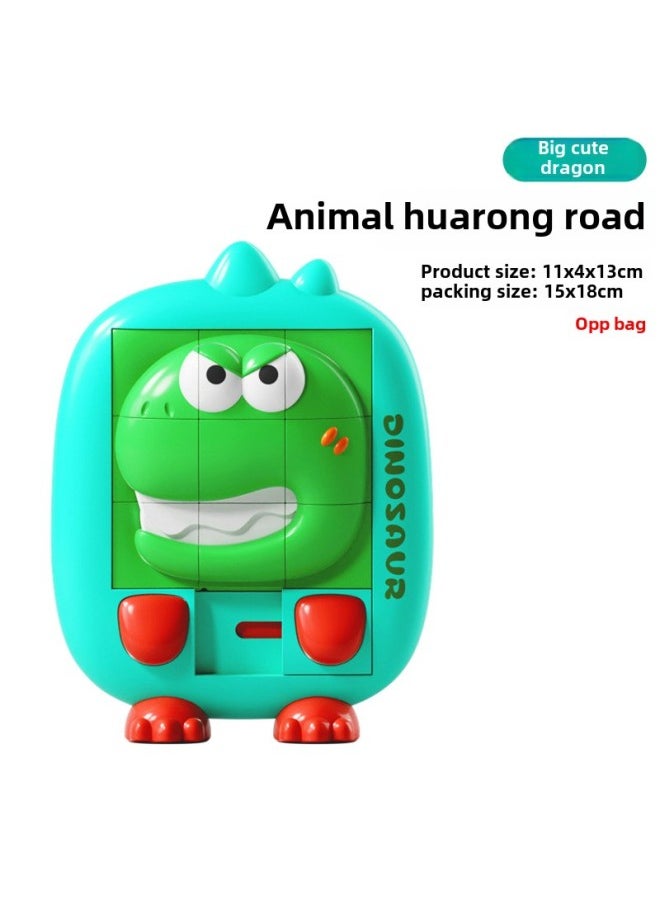 Intelligent Huarong Road Children's Adult Sliding Jigsaw Puzzle Logic Thinking Game Early Education Beneficial Intelligence Toys Wholesale-Color:[OPP Bag] Da Meng Long-Animal Huarong Road 80g