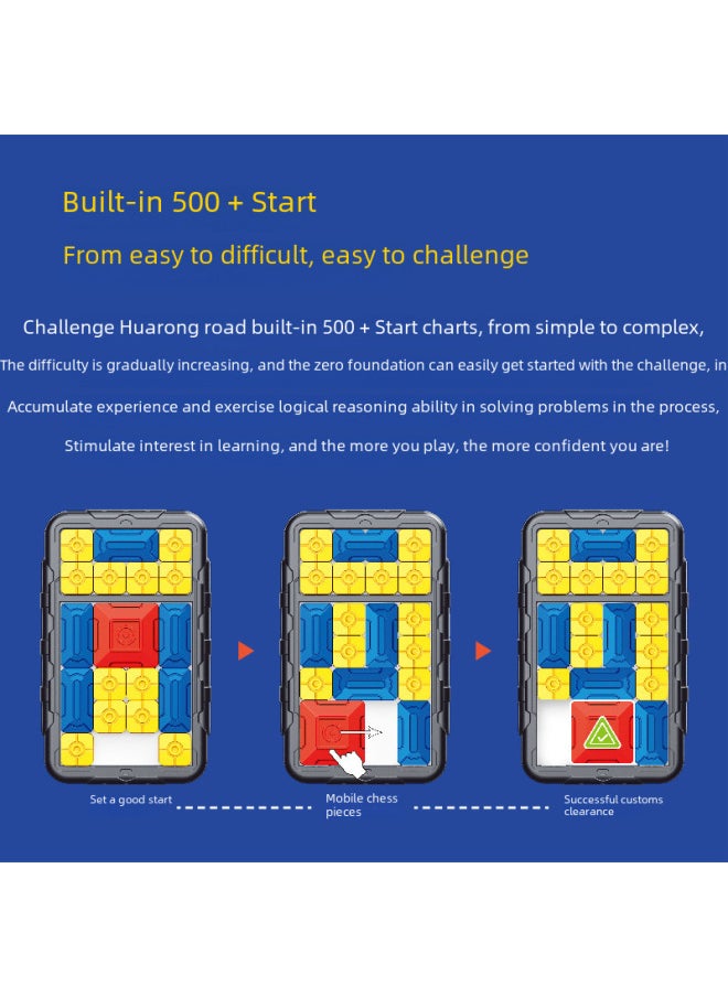 Intelligent Huarong Road Children's Adult Sliding Jigsaw Puzzle Logic Thinking Game Early Education Beneficial Intelligence Toys Wholesale-Color:[color Box] Black + White Double Version-magnetic Huarong Road 452g