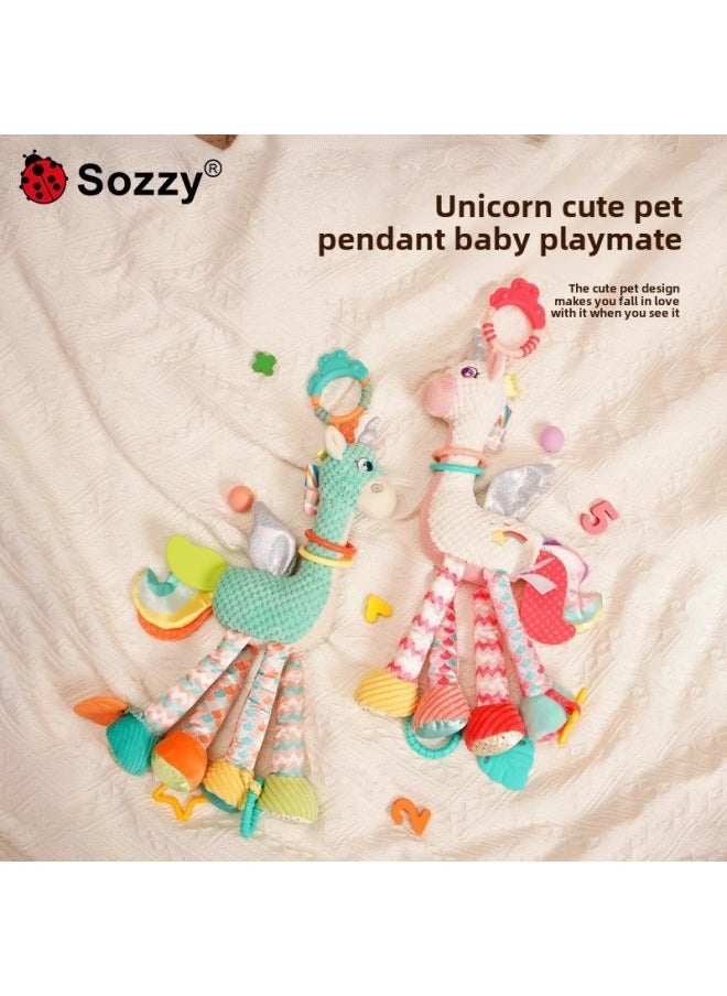 Unicorn Baby Stroller Toy Pendant Bed Bell Bell Safety Seat 1 Year Old Baby Car Giraffe Car Hanger-Color:Giraffe Car Hanger [purple]