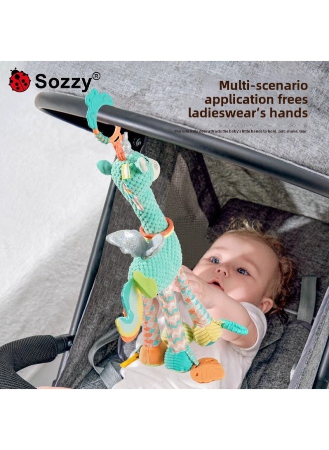 Unicorn Baby Stroller Toy Pendant Bed Bell Bell Safety Seat 1 Year Old Baby Car Giraffe Car Hanger-Color:Giraffe Car Hanger [purple]