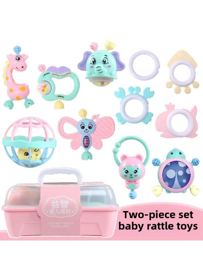 Baby Toys 0-1 Years Old Can Be Boiled Can Be Gnawed Baby 3-6-12 Months Newborn Boys And Girls Hand Bell-Color:533(48 PCs)