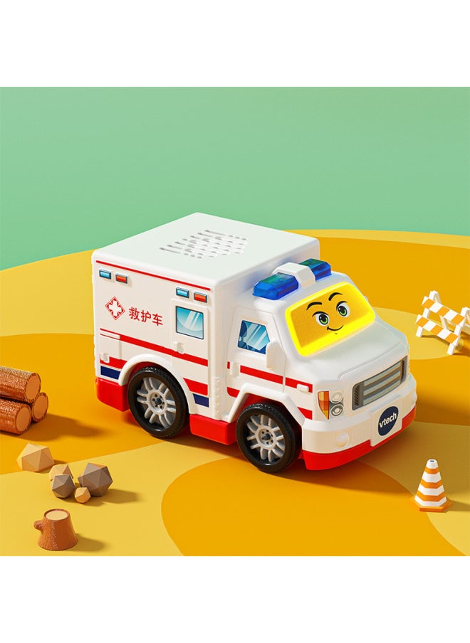 Vtech/weiyida 23 Track Car Police Car Fire Truck Aircraft Crossing Children's Toy Boy-Color:80- 565418 Ambulance