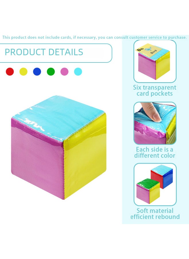 Interactive English Learning Tools Soft Dice Card Slots For Letter Number Shape Recognition-Color:Six-color Dice-with Alphanumeric Shape Set