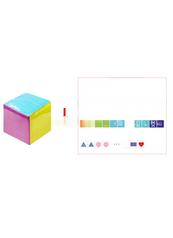 Interactive English Learning Tools Soft Dice Card Slots For Letter Number Shape Recognition-Color:Six-color Dice-with Alphanumeric Shape Set