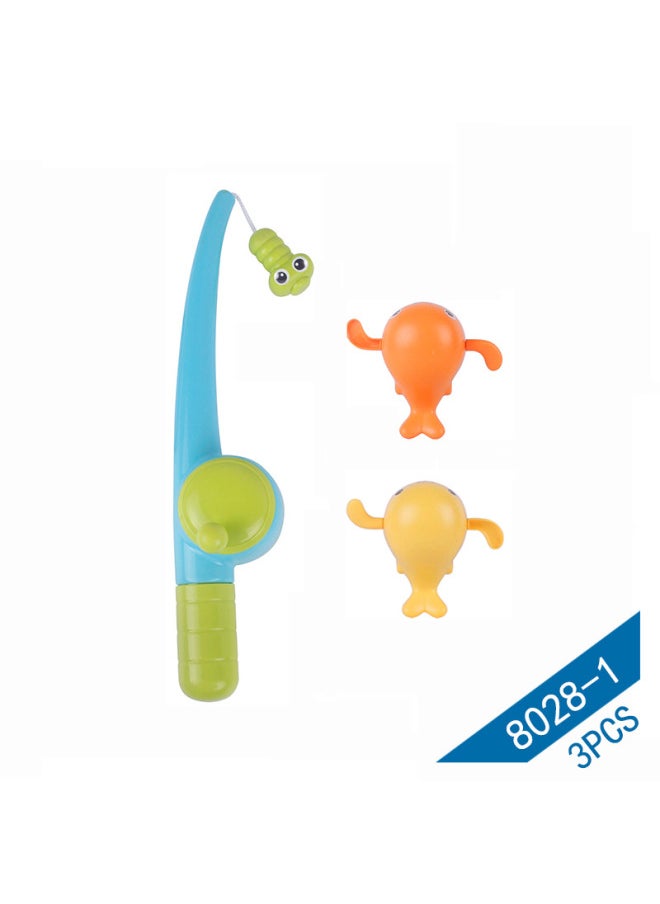 Baby Clockwork Whale Chain Swimming Crab Bathroom Magnetic Fishing Fish Set Children Bathing Toy-Color:8028-1(3-piece Set A): Fishing Rod +2 Whales