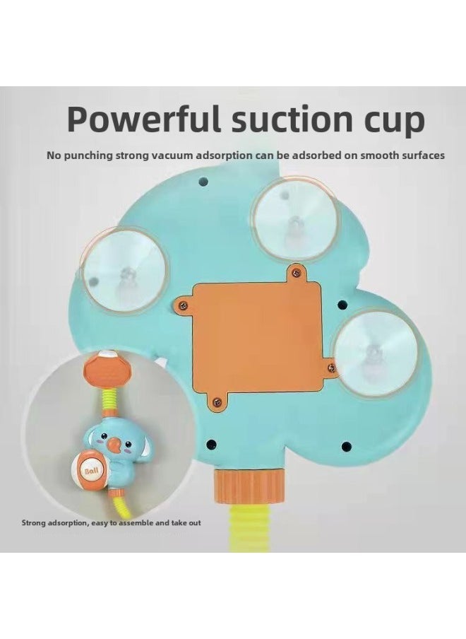 Children's Bath Toy Elephant Koala Electric Shower Sprinkler Water Sprinkling Bath Internet Red Same-Specifications:Green Elephant Shower Battery Version + Electric Crab Bubble Machine