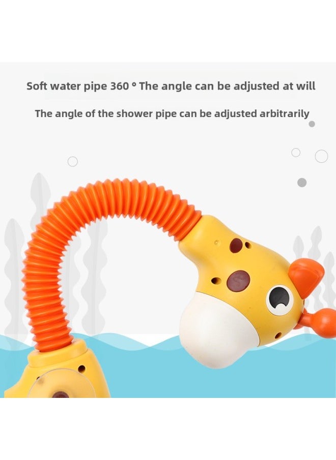 Baby Bathing Water Q Cute Giraffe Electric Shower Children's Bath Bathroom Water Spray Water Toys-Color:giraffe Electric Shower Head 528g