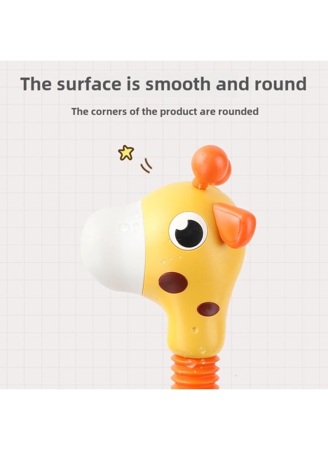 Baby Bathing Water Q Cute Giraffe Electric Shower Children's Bath Bathroom Water Spray Water Toys-Color:giraffe Electric Shower Head 528g