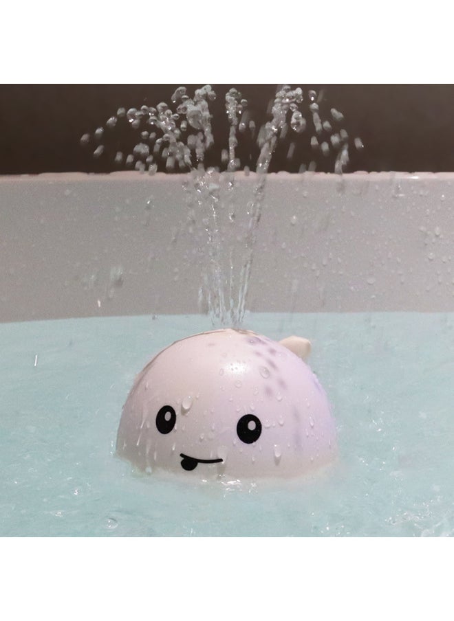 Baby Bath Toy Water Automatic Induction Water Spray Small Whale Light Baby Children Bathroom Bath Boys And Girls-Color:White Whale ]