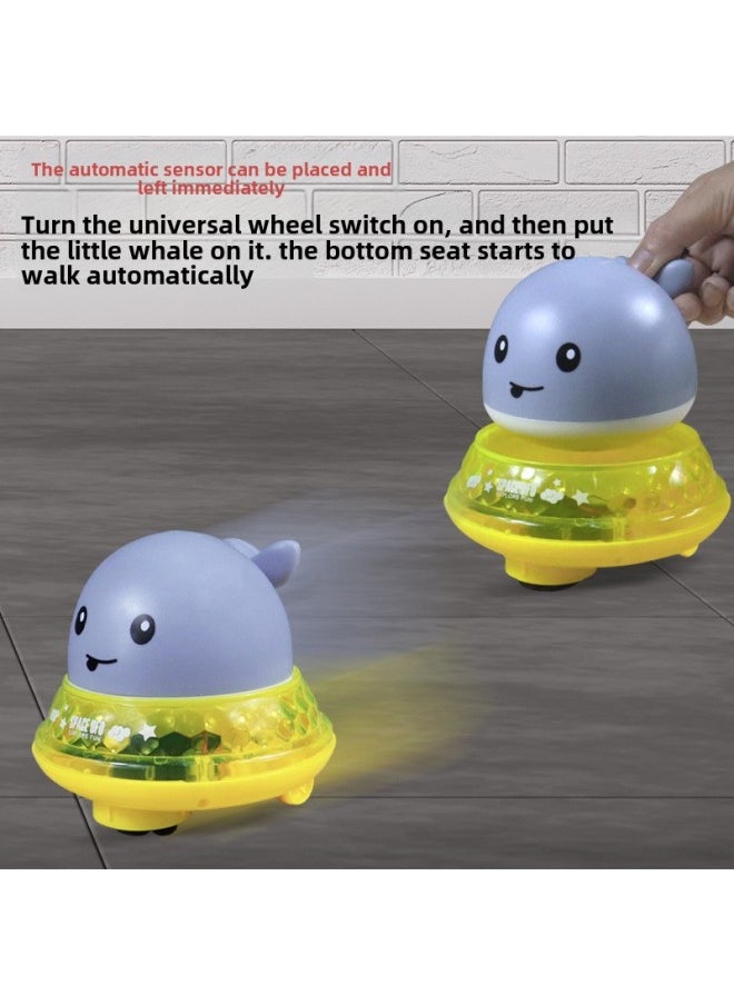 Baby Bath Toy Water Automatic Induction Water Spray Small Whale Light Baby Children Bathroom Bath Boys And Girls-Color:Grey Whale ]