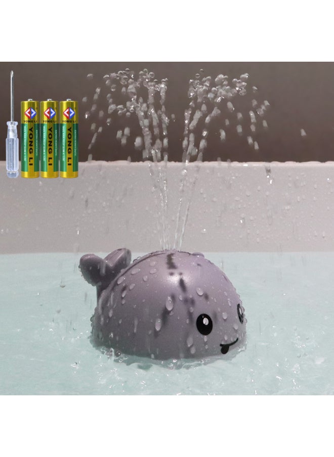 Baby Bath Toy Water Automatic Induction Water Spray Small Whale Light Baby Children Bathroom Bath Boys And Girls-Color:Grey Whale ]