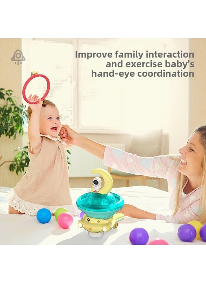 Children's Bathroom Amphibious Bath Toy Moon Astronaut Water Spray Ball Universal Light Music-Color:Space Water Spray Ball/8366-54a Battery Version-english Color Box