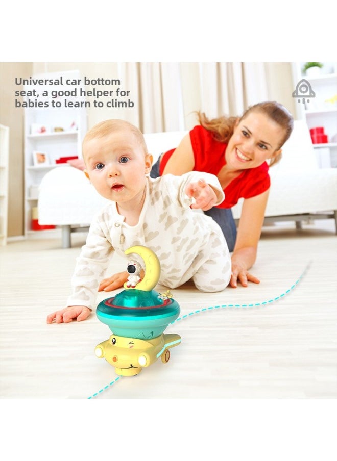 Children's Bathroom Amphibious Bath Toy Moon Astronaut Water Spray Ball Universal Light Music-Color:Space Water Spray Ball/8366-54a Battery Version-english Color Box