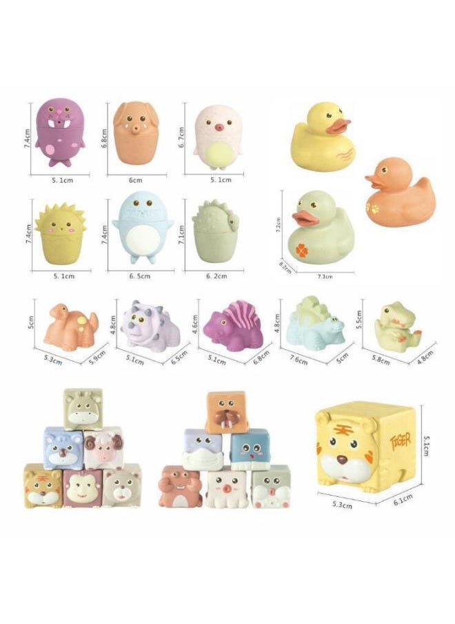 Infant Vinyl Bath Bathroom Toy Cartoon Animal Baby Water Play Toy Hole Soft Glue-Color:Water Digital Duck Sailboat Starting From 36 Pieces