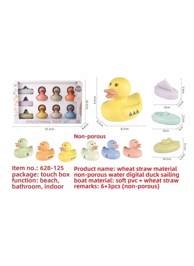 Infant Vinyl Bath Bathroom Toy Cartoon Animal Baby Water Play Toy Hole Soft Glue-Color:Water Digital Duck Sailboat Starting From 36 Pieces