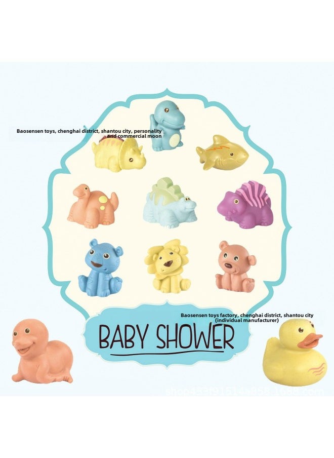 Infant Vinyl Bath Bathroom Toy Cartoon Animal Baby Water Play Toy Hole Soft Glue-Color:Water Digital Duck Sailboat Starting From 36 Pieces