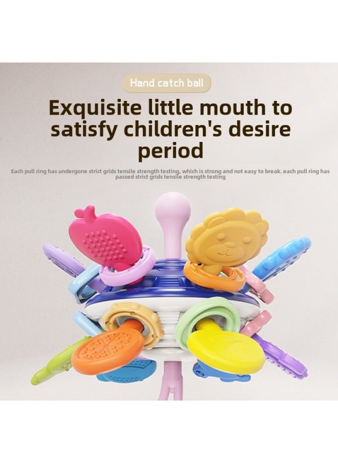 Manhattan Hand Scratch Ball Baby Toy 0-1 Year Old Puzzle Early Education Baby 3 To 6 Months Grasp Training 4 Grinding Gum-Color:Flying Saucer Hand Ball  Color Box Packaging