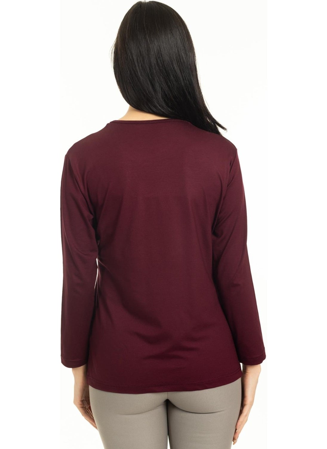 New Season Women Middle Age and Above New Pattern Knitwear Collar Lycra Mother Combed Cotton Blouse 30520