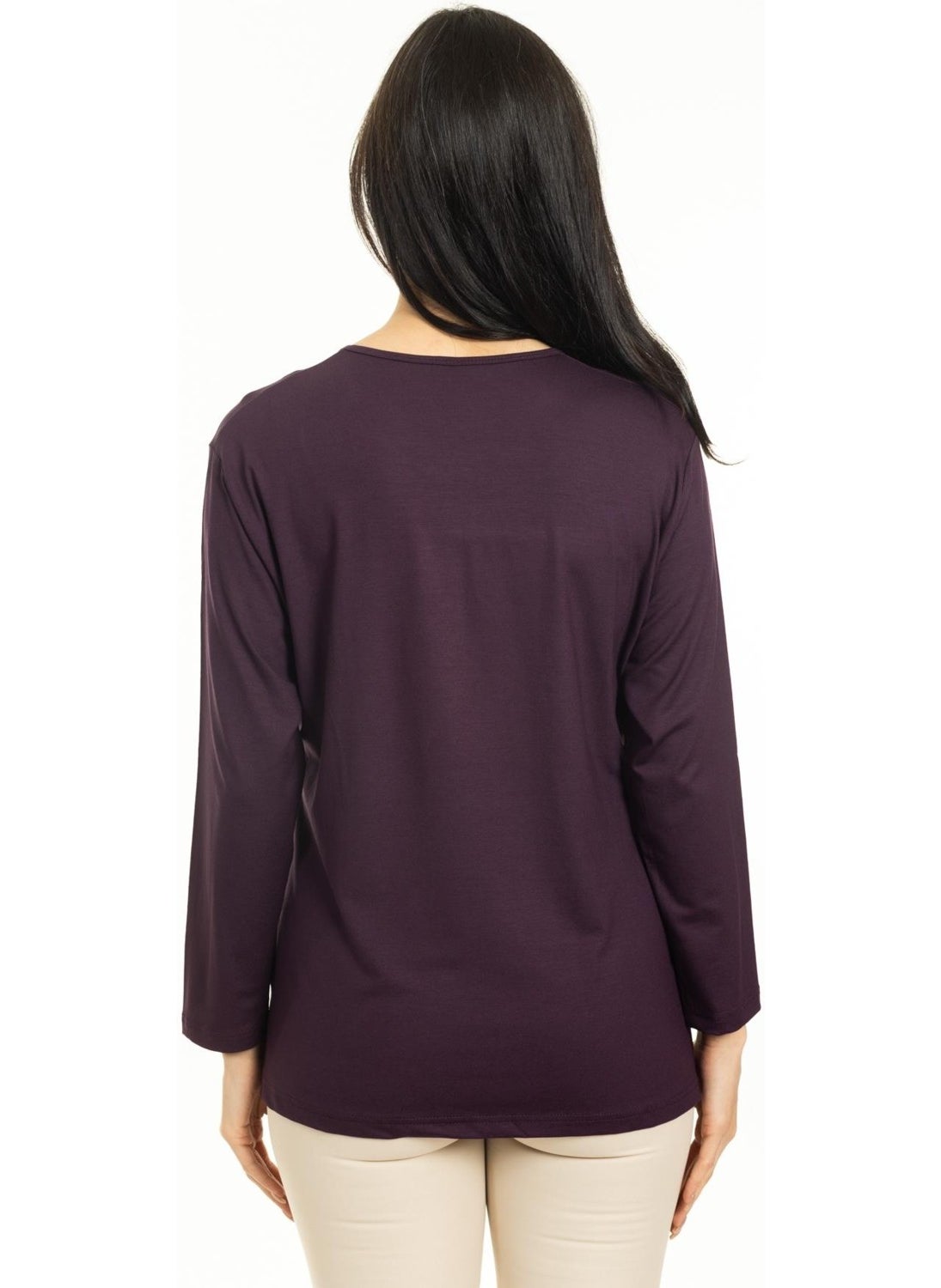 Women Middle Age and Above New Model Round Neck Lycra Mother Combed Cotton Blouse 30550