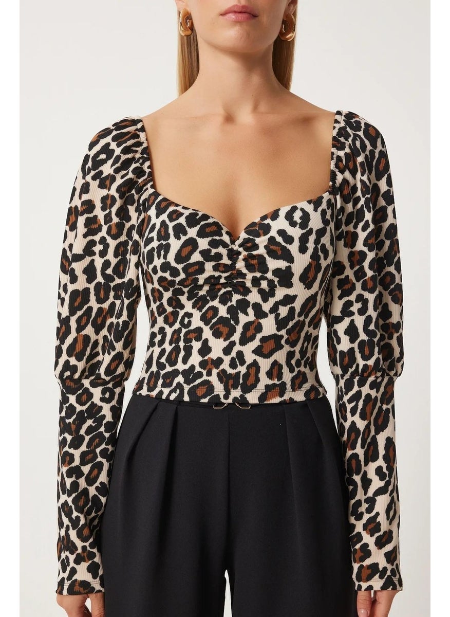 Women Leopard Leopard Globe Blouse