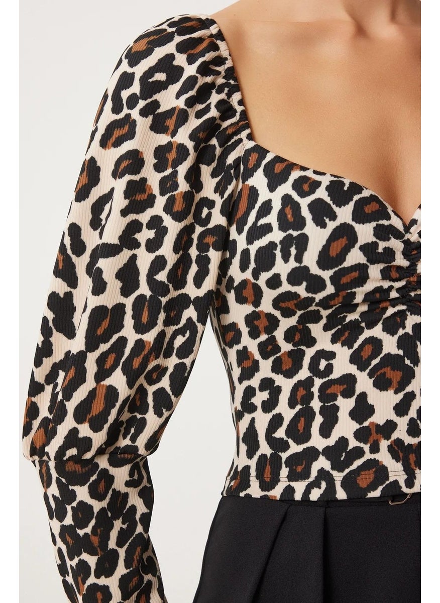 Women Leopard Leopard Globe Blouse