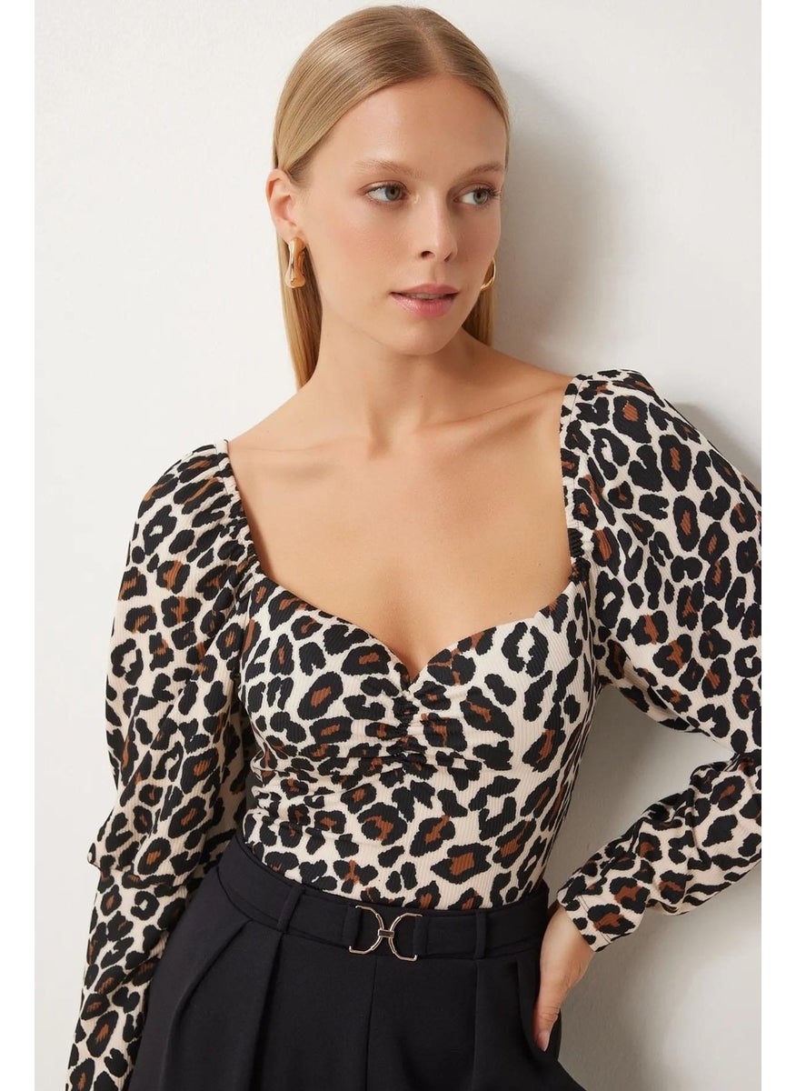 Women Leopard Leopard Globe Blouse